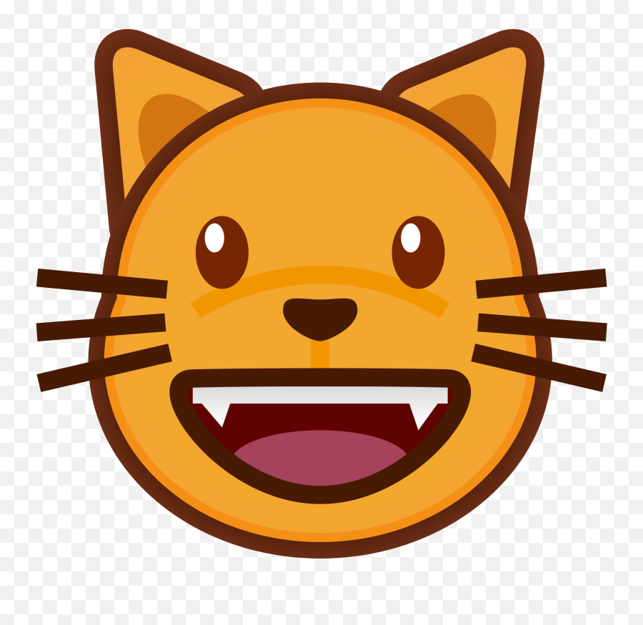 Library Of Cat Emoji Png Transparent Png Files - Cat Face Mouth Open Cartoon,Braces Smile Emoji