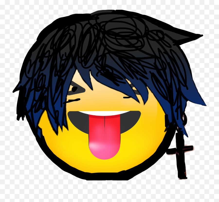 Eboy Emoji Eboyemoji Sticker - Gacha Life Hair Boy,Rocker Sign Emoji
