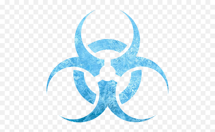 Ice Biohazard Icon - Bihazard Symbol Emoji,Biohazard Emoticon Blue