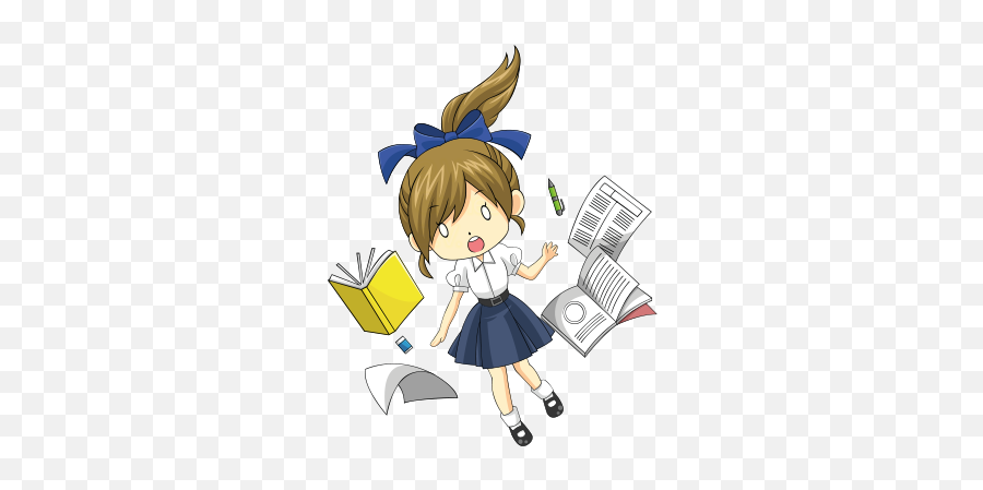 Cute Anime Girl Stickers By Edb Group - Chibi Anime Png Student Emoji,Cute Animie Emojis