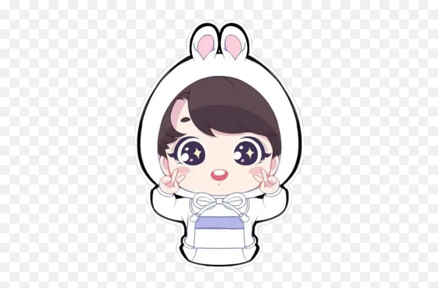 Sticker Maker - Chibi Jungkook Anime Fanart Emoji,Bleach Anime Character Stickers Emoticons