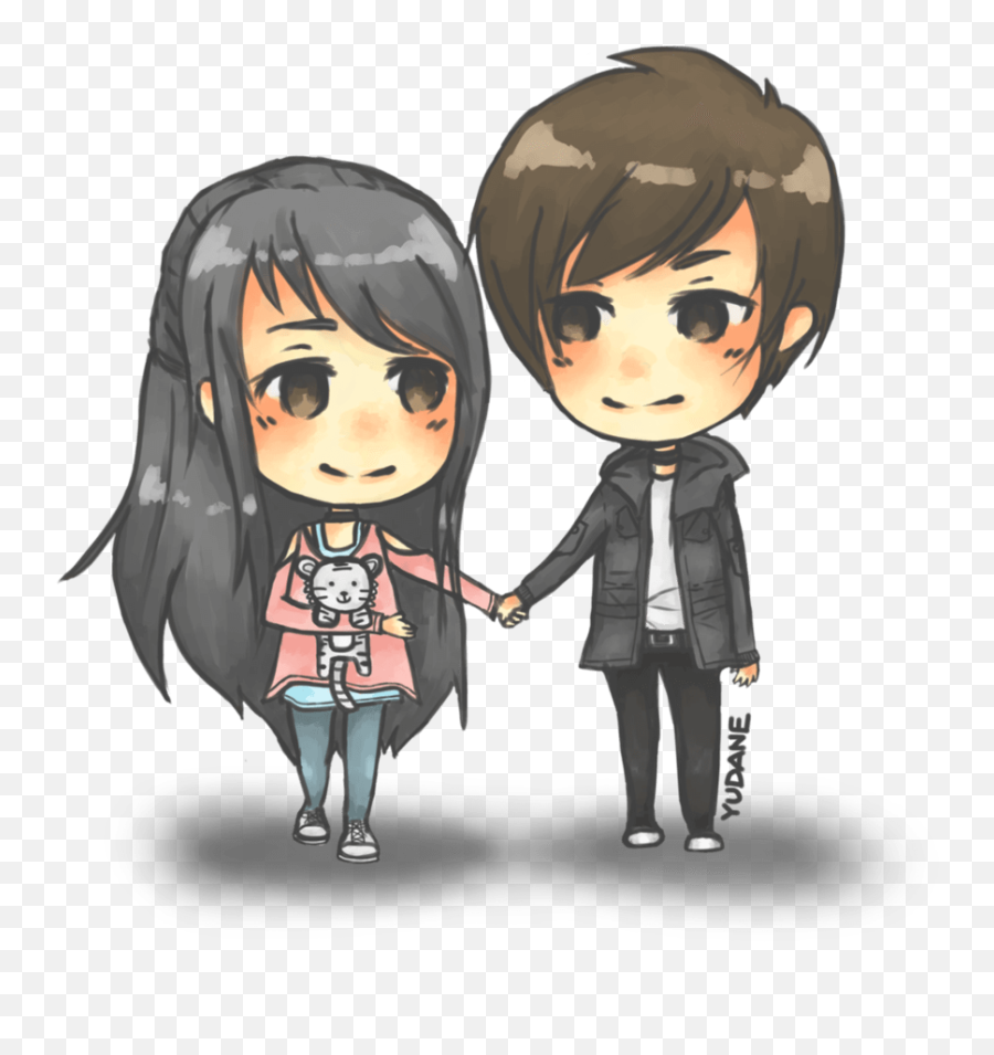 Free Chibi Anime Couple Png Image U2013 Getintopik - Love Cartoon Sticker Png Emoji,Anime Emoji Iphone