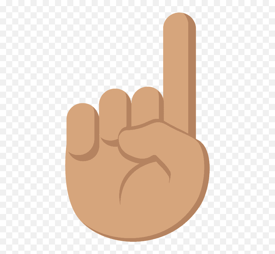 Tono De Piel Medio Dedo Índice Hacia - Clipart Free Transparent One Finger Up Emoji,Emoticon Dedo Arriba