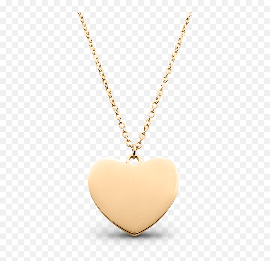 Gold Heart Necklace - Solid Emoji,Cute Best Frieds Emojis Neckclase