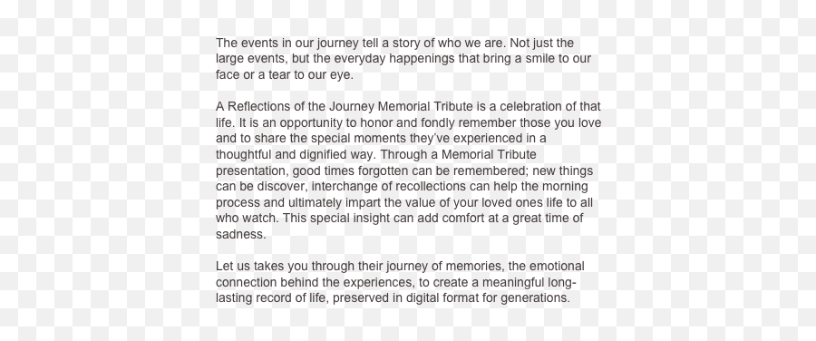 Reflections Of The Journey Llc Home Memorial Tribute Emoji,Memorieal Emotions
