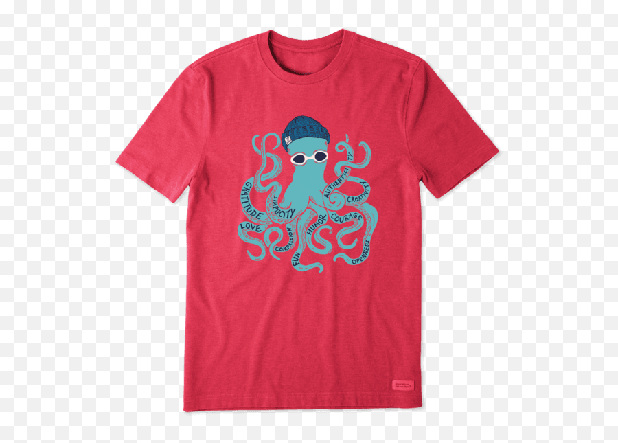 Menu0027s Superpower Octopus Crusher Tee Life Is Good Emoji,Octopus Book On Emotions Preschool