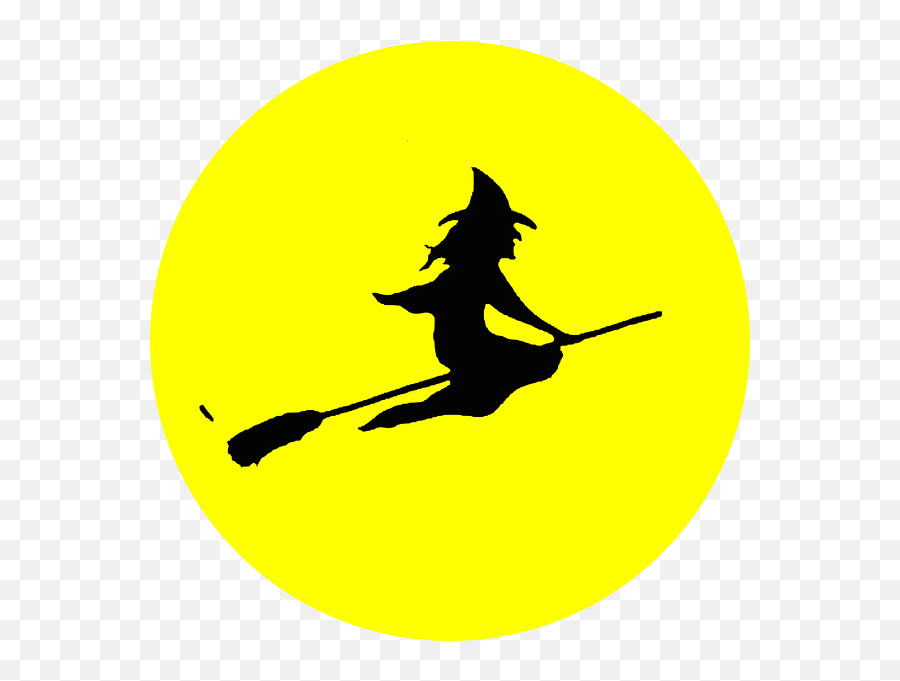 Halloween Clip Art - Flying Witch Silhouette Png Download Emoji,Witch Text Emoji