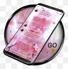 Sms Theme Love Cherry Pink Flower Messages - Apps On Smartphone Emoji,Sweet Emoji Texts
