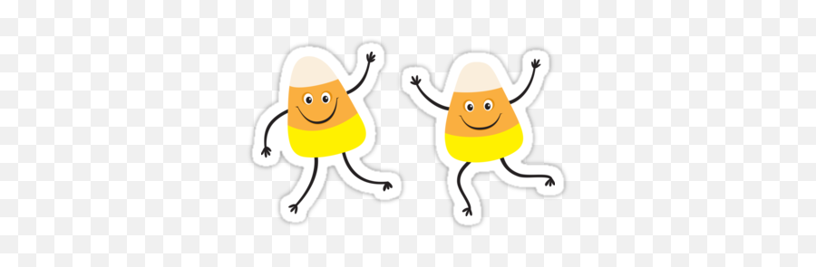 Candy Corn Character Stickersu0027 Sticker By Mhea In 2020 - Happy Emoji,Candy Corn Emoji