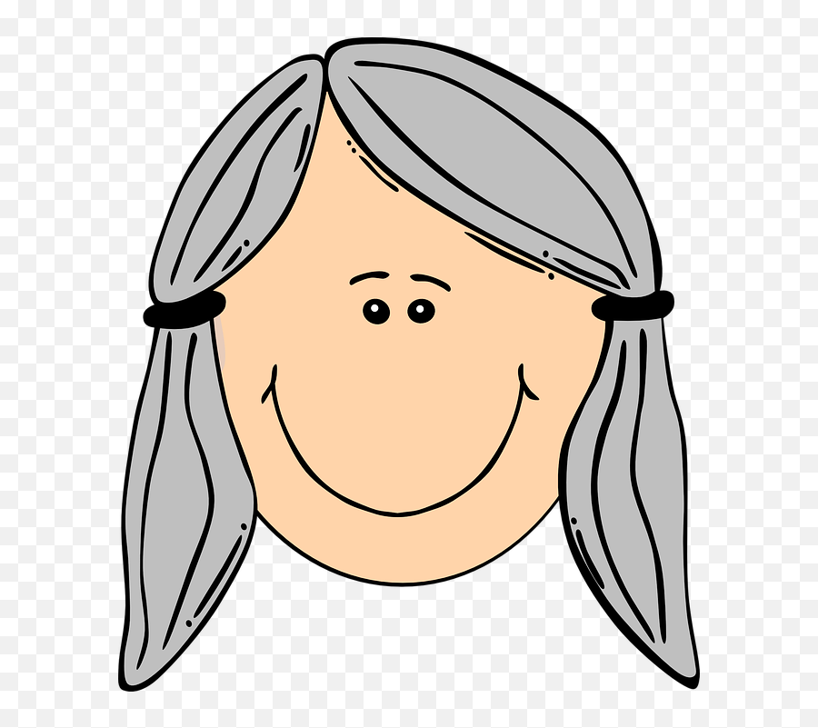 Gray Hair Png - Woman Face Old Hair Gray Smile Braid Sad Dibujo Niña Rubia Con Gafas Emoji,Old Man Heart Old Lady Emoji