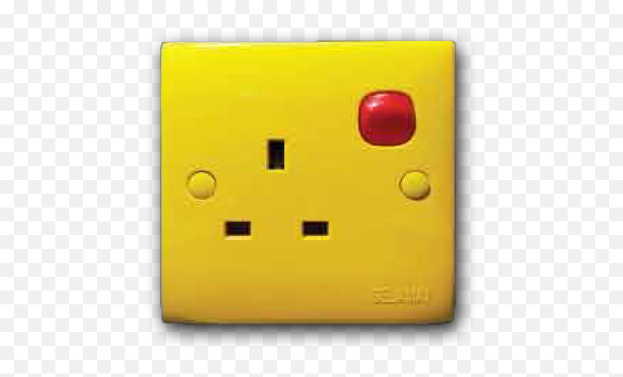 1 Gang Switched Socket Outlet Yellow Cover U0026 Red Rocker 13a 250v 2k - 131 Ycrr Solid Emoji,R Emoticon