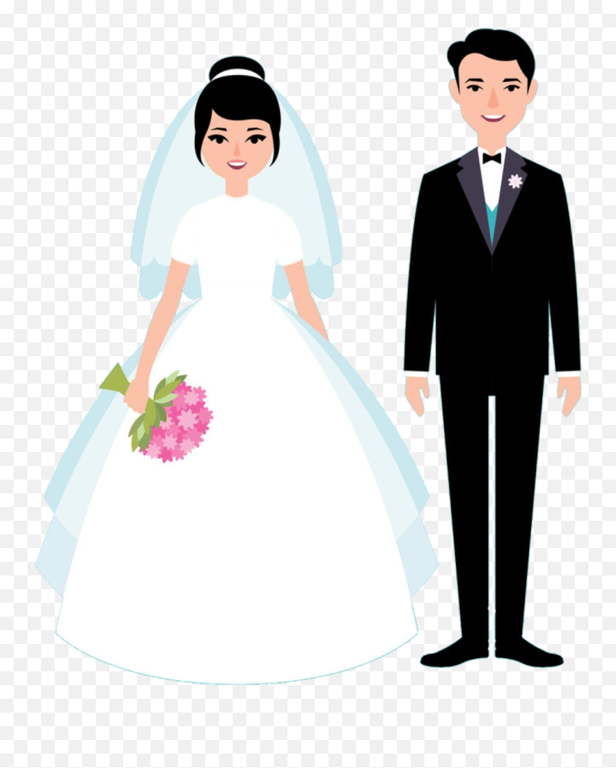 Wedding Ring Sticker - Husband And Wife Happily Married Cartoon Emoji,Bride And Ring Emoji