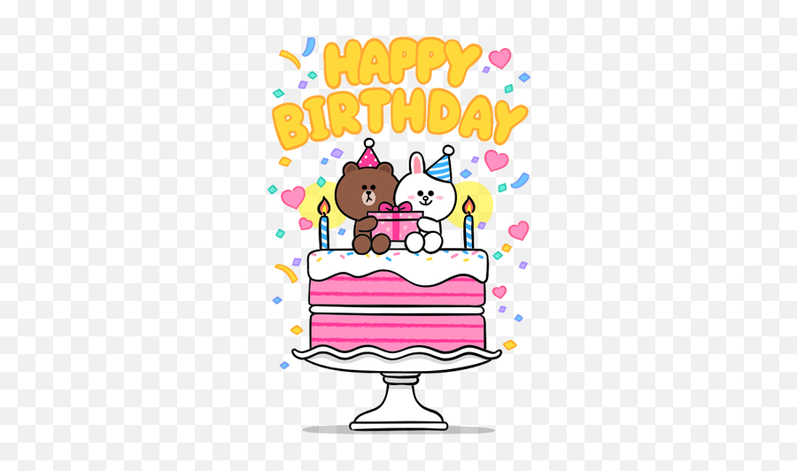 Cute Love Gif Cute Cartoon Wallpapers - Happy Birthday Brown And Cony Emoji,Goto Birthday Emojis