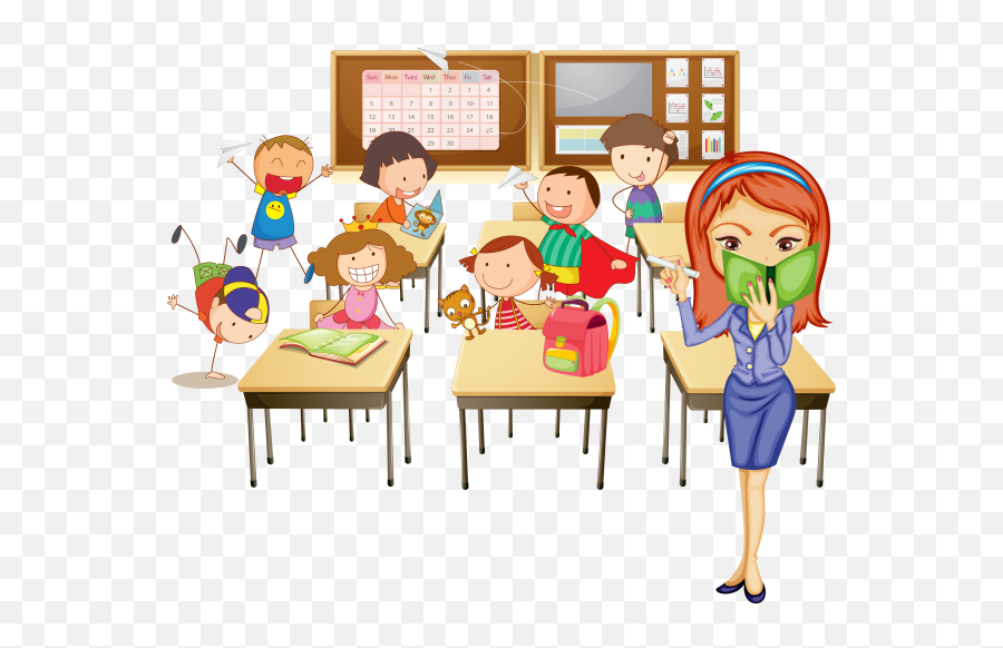 School Clipart - Students In The Class Cartoon Emoji,Decoracion Emojis Aula Escolar