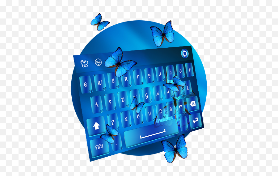 Blue Butterfly Keyboard - Office Equipment Emoji,Emoticon Blue Butterfly
