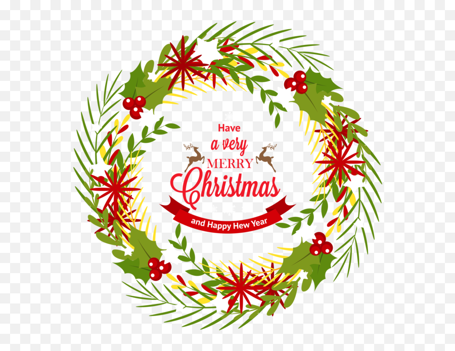 Christmas Wreath With Mistletoe Png Clipar - Christmas Wreath Clipart Png Emoji,Mistletoe Emoji