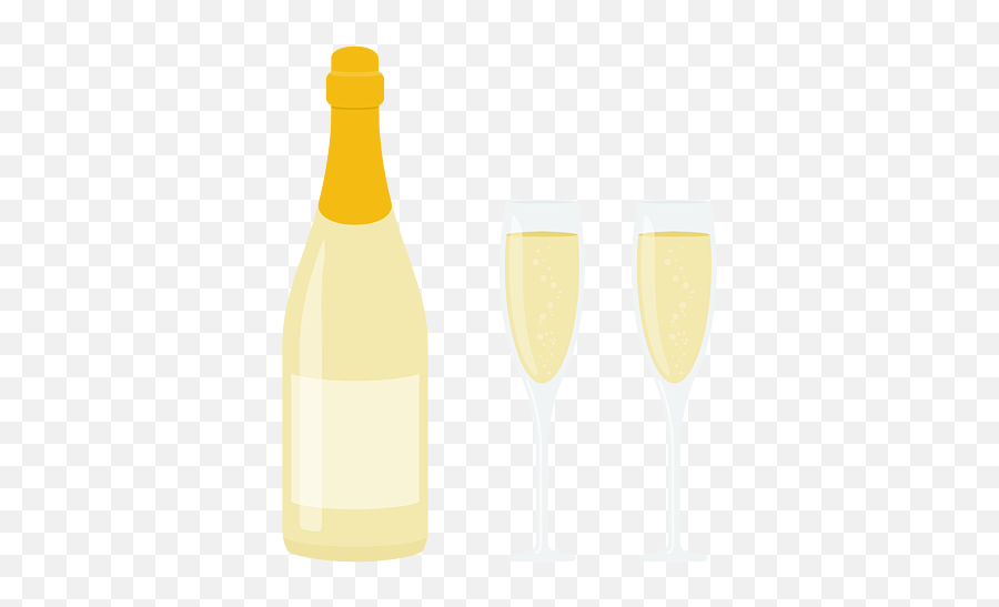 Champagne Bottle With Champagne Glasses - Champagne Glass Emoji,Two Champagne Bottels Emoji
