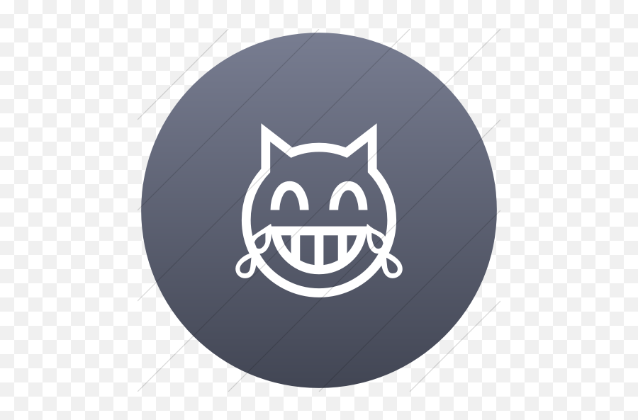 Iconsetc Flat Circle White On Blue Gray Gradient Classic - Happy Emoji,Crying Cat Emoticon