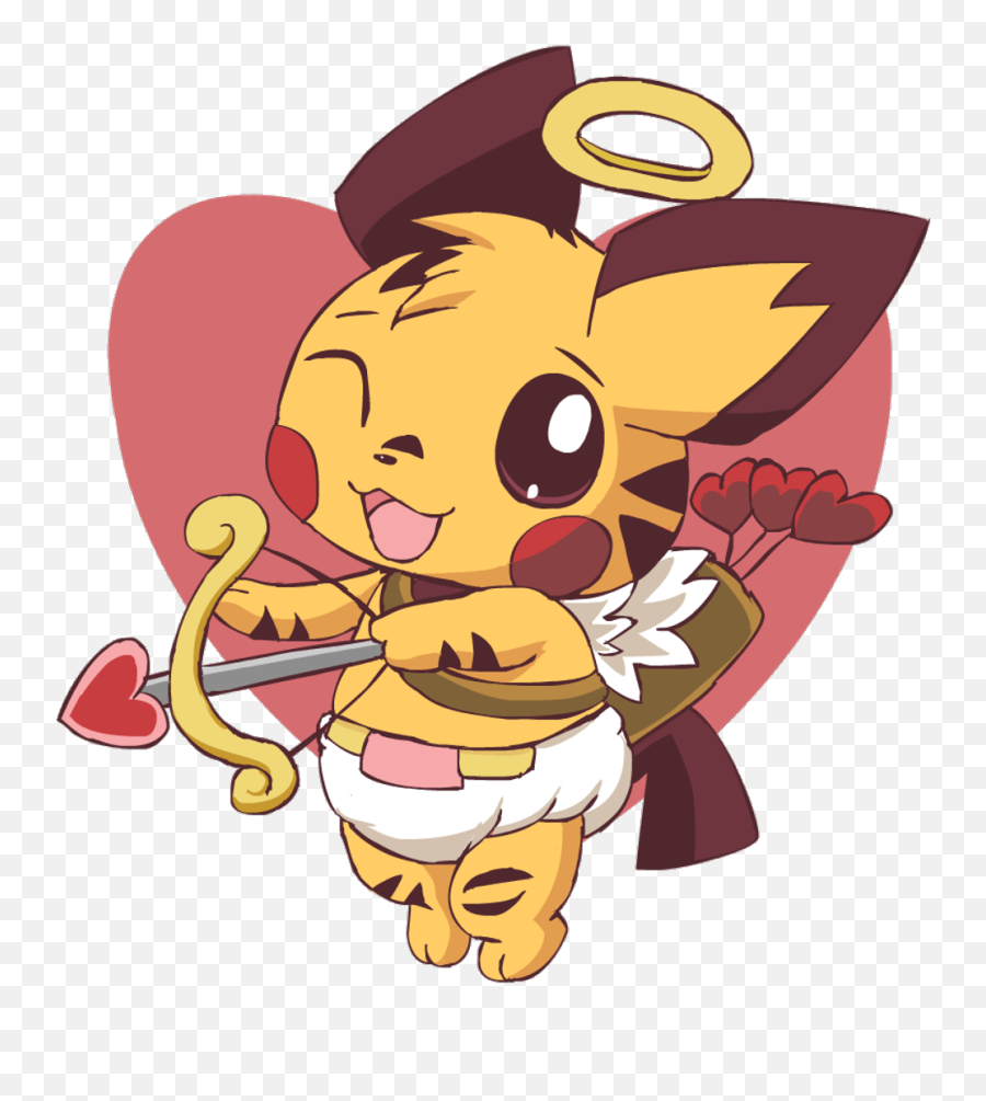 Sccupid Pokemon Pichu Pikachu Love Cupid Valentinesday Emoji,Pokemon Mystery Dungeon Eevee Emojis