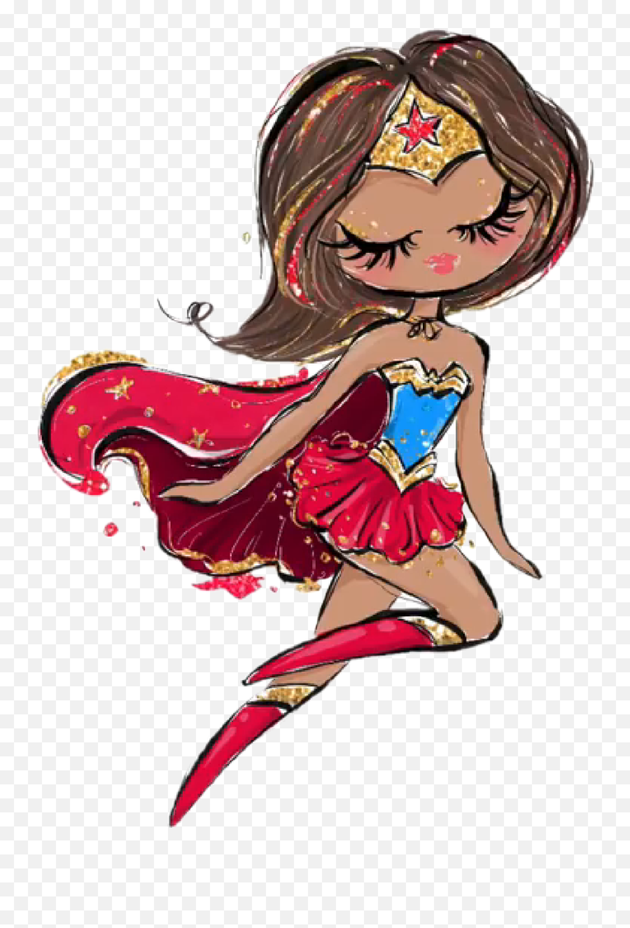 Watercolor Wonderwoman Wonder Sticker - Wonder Woman Watercolor Clipart Emoji,Patriot Emoji