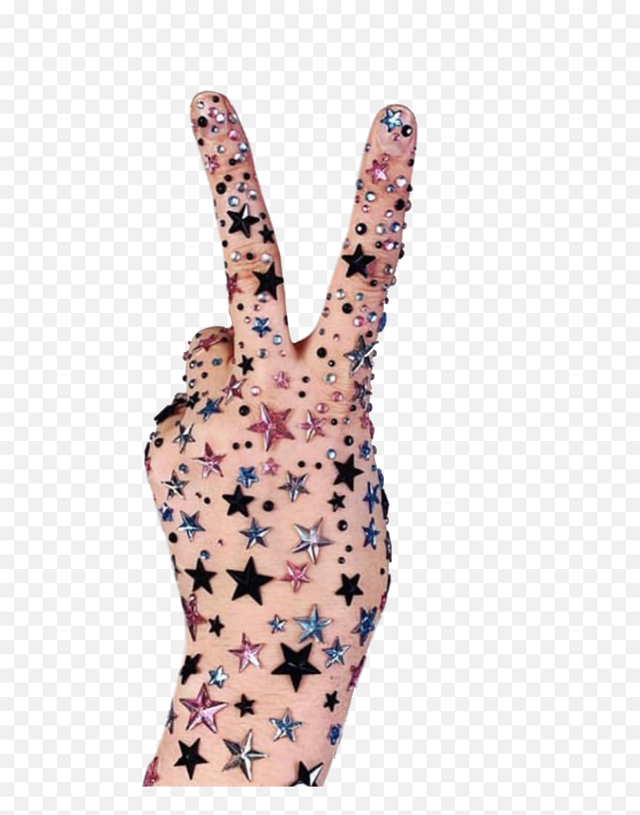 Hand Hands Png Peace Stars Aesthetic Sticker By Dani - V Sign Emoji,Peace Hands Emoji