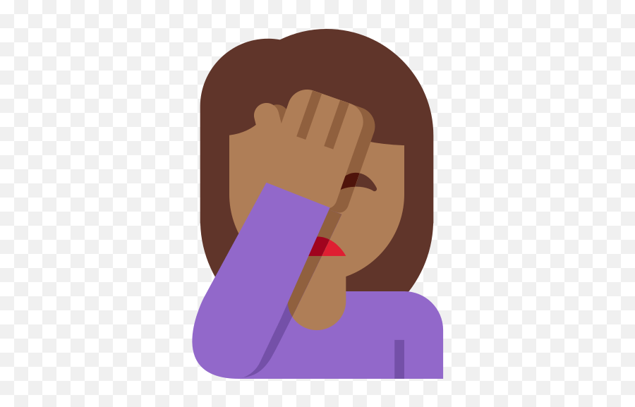 Woman Facepalming Emoji With - Brown Woman Emoji Face,Facepalm Emoji