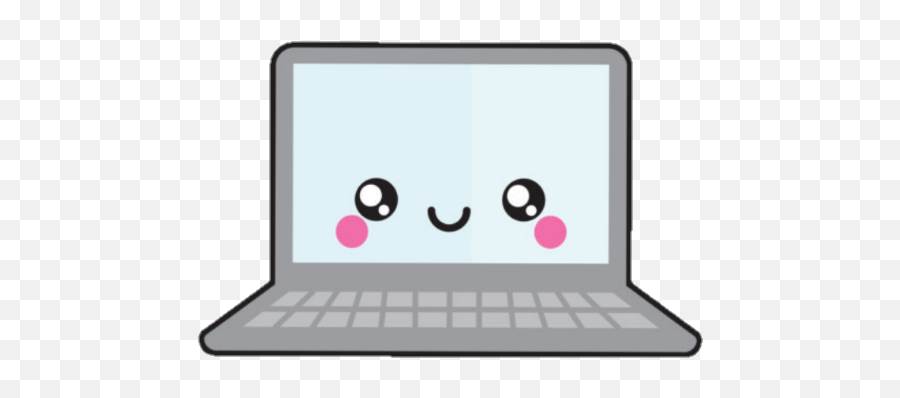 Laptop Computer Cute Kawaii Sticker - Computadora Kawaii Png Emoji,Emojis En Computadora