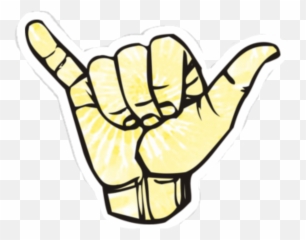 Shaka Sticker - Pink Hang Loose Sign Emoji,Shaka Emoji