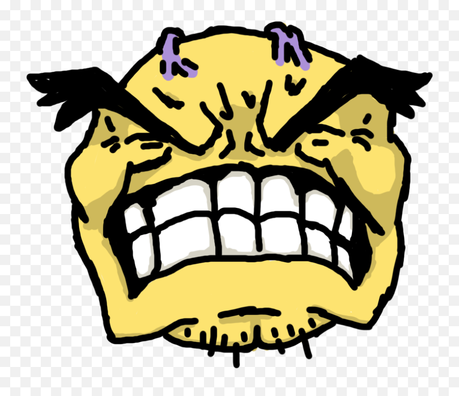 Emoji 1 Angry By Yoshipop On Newgrounds - Wide Grin,Drum Emoji