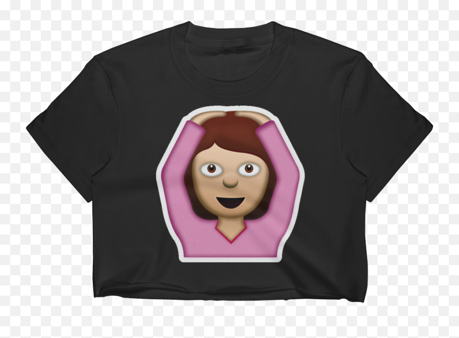 Emoji Crop Top T Shirt - Crew Neck,Shirt Emoji