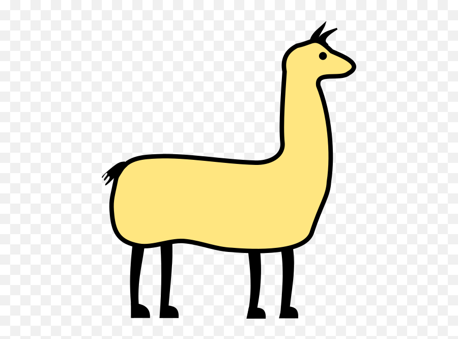 Krzysiunet Public Domain Clipart Pack Krzysiunet - Llama Alpaca Line Drawing Emoji,Running Llama Emoticon