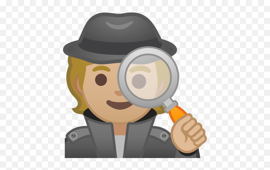 Lupa Y Tono De Piel Claro Medio Emoji - Detektiv Emoji,Emoji Ojito Lupa