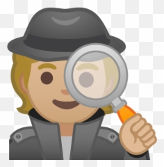 Lupa Y Tono De Piel Claro Medio Emoji - Detektiv Emoji,Emoji Ojito Lupa