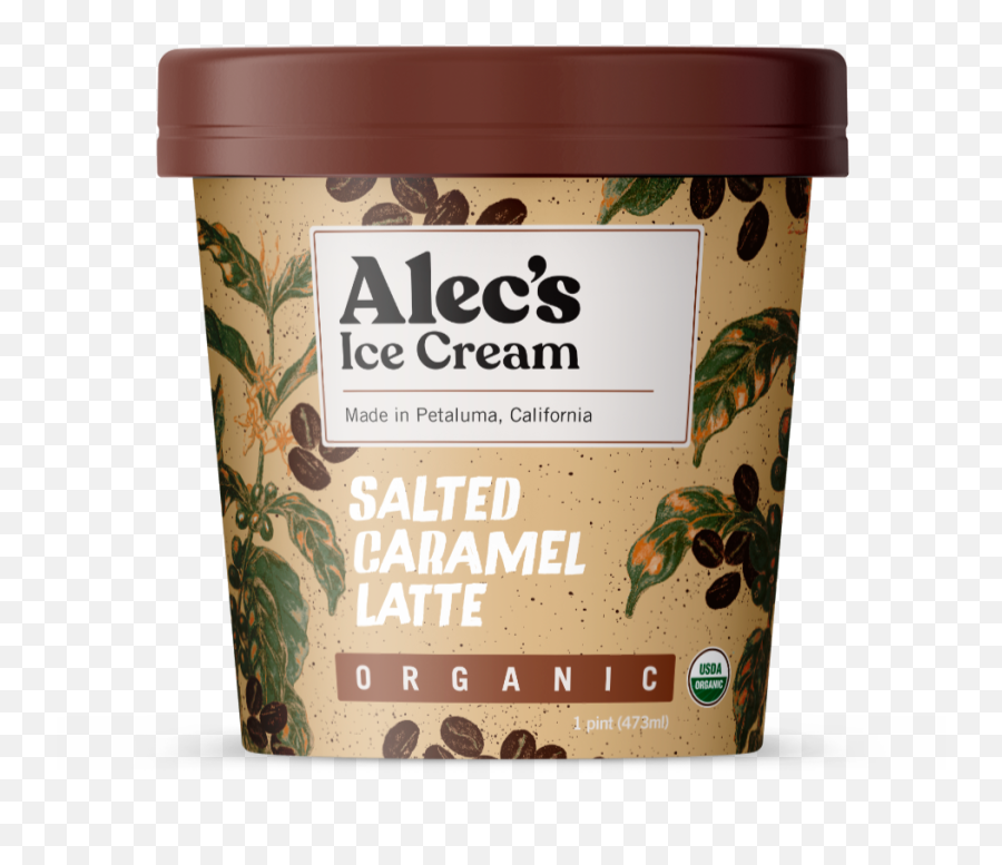 Premium Organic Salted Caramel Latte Ice Cream U2013 Alecu0027s Ice - Ice Cream Emoji,Walmart Chocolate Ice Cream Emoji