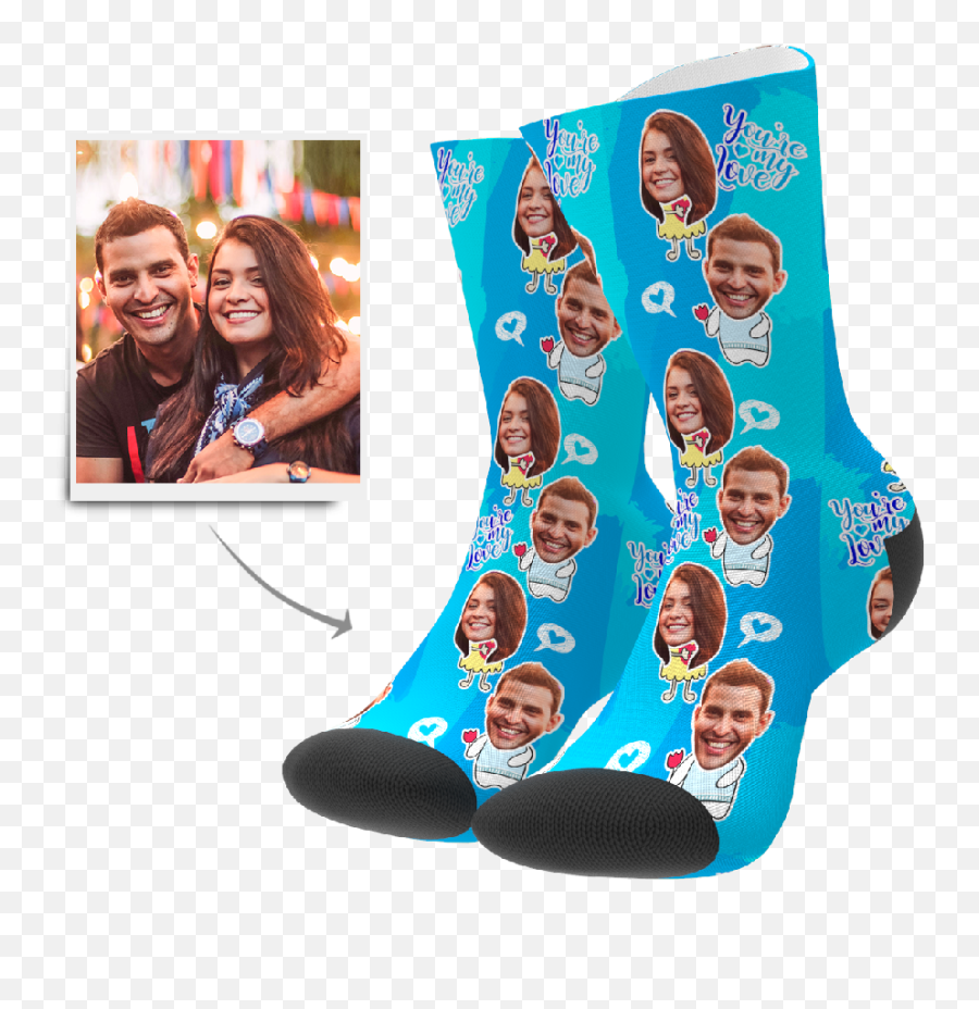Custom Photo Socks - Valentineu0027s Day Funny Face Socks Emoji,Valentines Day Text Emoticons