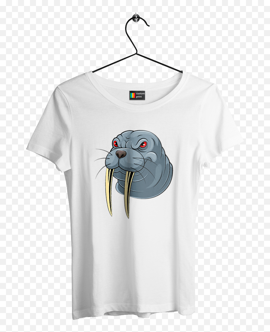 Womenu0027s T - Shirt With Print Evil Walrus Customprintmarket Emoji,Walruses Emotion