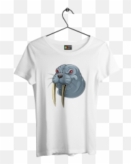 Womenu0027s T - Shirt With Print Evil Walrus Customprintmarket Emoji,Walruses Emotion