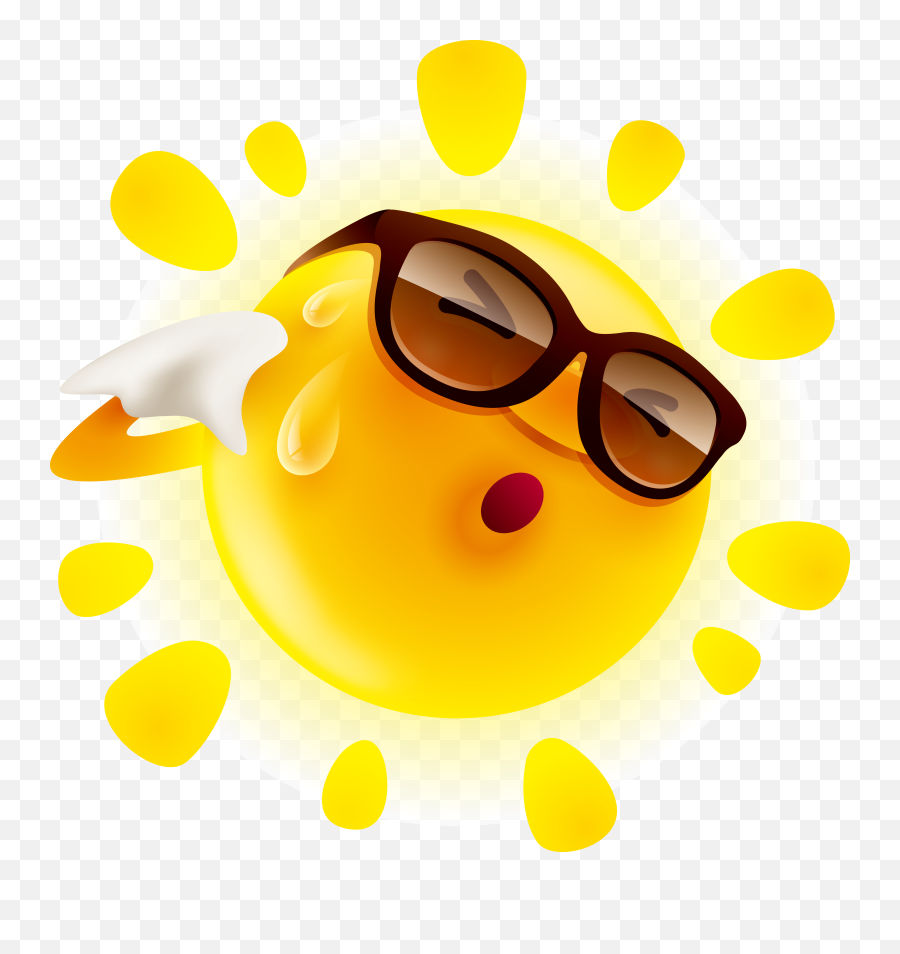 Download Summer Cute Sun Material Illustration Perspiration - Summer Sweat Clipart Emoji,Sweaty Emoticon