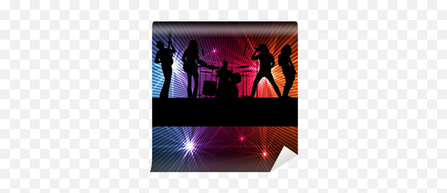 Rock Band Vector Background With Neon Wall Mural U2022 Pixers Emoji,Rock My Emotions Rockband Chart