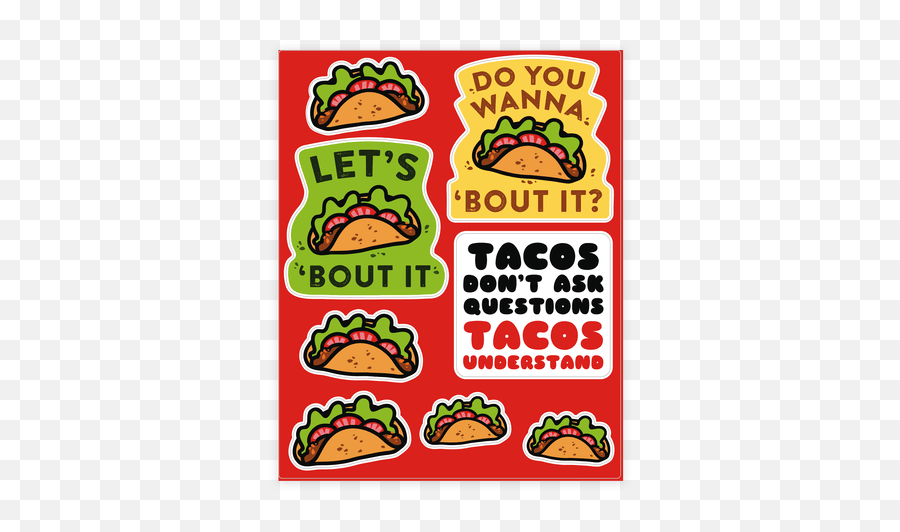Taco Sticker And Decal Sheets - Food Group Emoji,What Does A Taco Emoji Mean