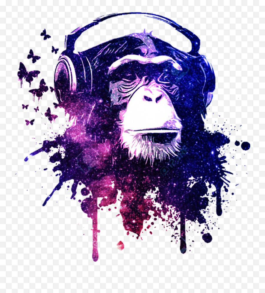Monkey Sticker Challenge On Picsart Emoji,Monkey Headphones Emoji
