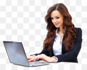 Office Girl Using Laptop Transparent Png Png Mart Emoji,Girl With Laptop Emoji