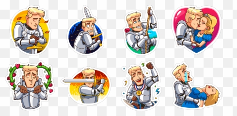 Romantic Knight Telegram Stickers U2014 2017 On Behance - For Adult Emoji,Knight In Shining Armor Emoji