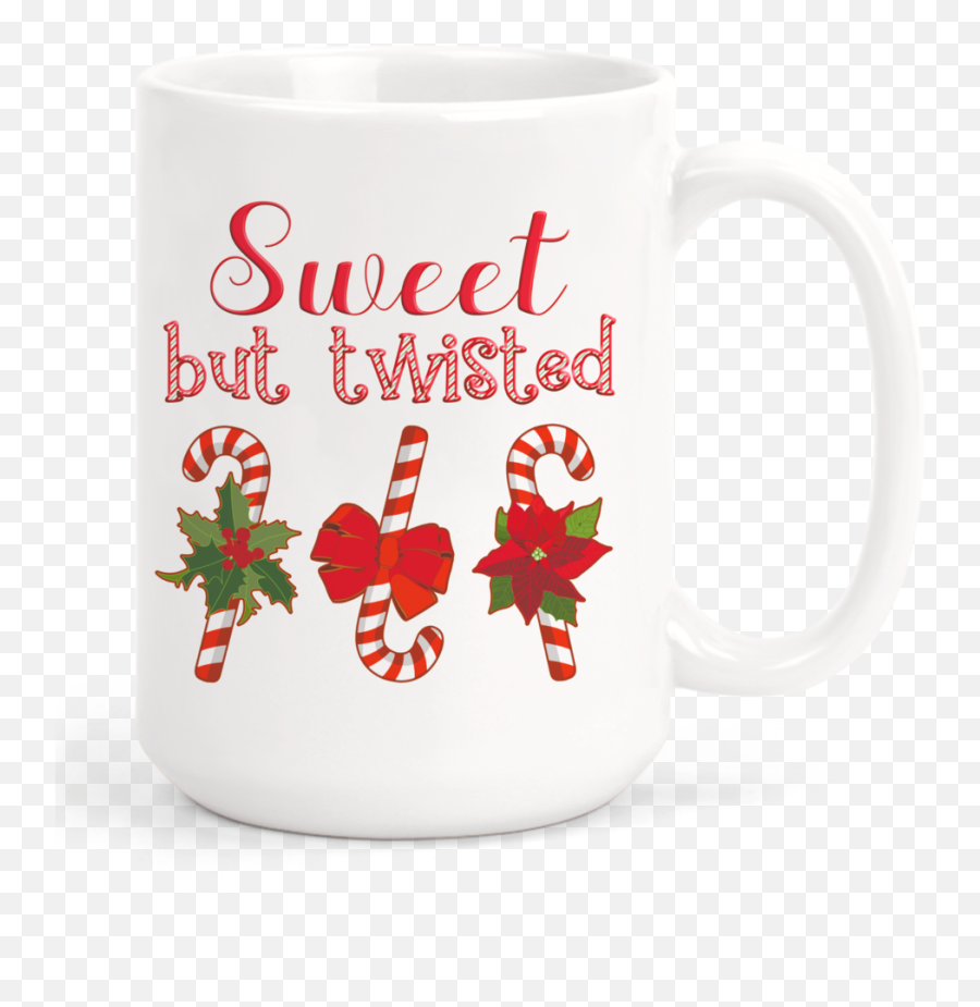 Candy Cane Sweet But Twisted Christmas Cup - Magic Mug Emoji,Coffee Cup And Poodle Emoji