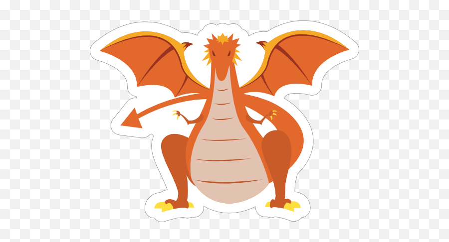 Menacing Orange Dragon Sticker - V Rng Phuong Tay Emoji,Menacing Emoji