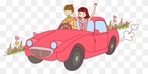 Driving Clipart Pink Car Driving Pink - Jalan Jalan Di Mobil Kartun Emoji,Car Driving Emoji