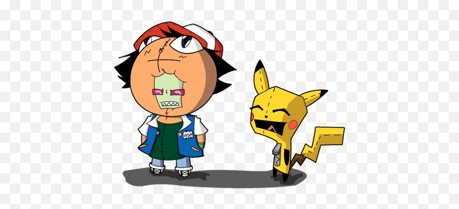 Cartoons Anime - Gir Pikachu Emoji,Invader Zim Inside Out Emotions Crossover