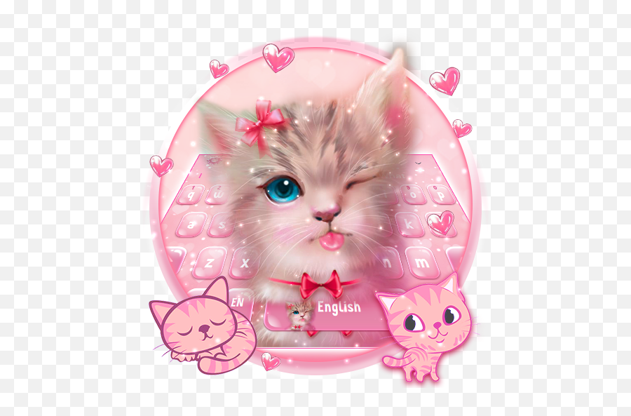 Lovely Adorable Cat Keyboard Theme - Girly Emoji,Cat Emojis