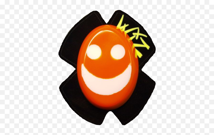White On Orange Smiley Face - Wiz Knieschleifer Sparky Emoji,Emoticon Ow