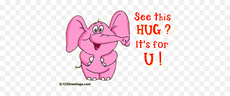 Hug For You Clipart - Elefant Happy Birthday Gif Emoji,